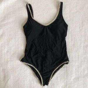 Black Low-back One Piece Swimsuit